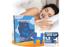 ‎SCHUTZBLICK Schutzblick®: Premium Anti-Schnarch Mundpflaster 30er Set – Effektiver Schnarchstopper - Mouth Tape for Sleeping - erholsamen Schlaf in beruhigendem Blau. Erleben Sie ruhige, ungestörte Nächte