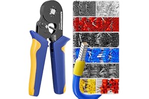 Haisstronica Ferrules Crimper Tool Kit AWG 23-7 Self-Adjustable Ratchet Wire Crimping Tool with 1200PCS Ferrules Connectors 0.25-10mm² Ideal for DIY/Wire Repairing