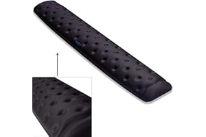 BRILA - Cuscino per poggiapolsi per tastiera, per computer, computer portatile, ufficio, PC Gaming, in memory foam gel con fori per massaggio, antiscivolo