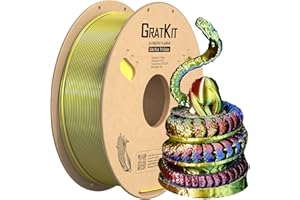 ‎GRATKIT GratKit Tricolor Silk PLA Filament 1,75mm 1kg Spule, Dreifarbiges 3D-Drucker Filament mit +/-0,03mm Präzision, Einfach zu drucken, Rot Gelb Und Blau