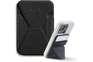 MOFT Magnetyczny stojak na portfel, uchwyt na karty iPhone 15/14/13/12, kompatybilny z MagSafe, MOVAS, magnetyczny stojak na telefon komórkowy z wegańskiej skóry z 3 kątami widzenia, 2 karty, czarny