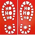 Santa Claus Footprint Stencils - Father Christmas Boots Stencil - Reusable