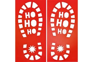 YLAB Santa Claus Footprint Stencils – Reusable Father Christmas Boot Print Template – Left & Right Santa Boot Stencil for Flour, Snow Spray, Glitter – Christmas Decoration for Kids – 30x15cm