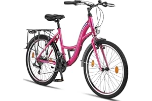 ‎LICORNE BIKE Licorne Bike Stella Premium City Bike in 20",24",26",28" Fahrrad für Mädchen, Jungen, Herren und Damen 21 Gang-Schaltung (6 Gang bei 20 Zoll) Hollandfahrrad Citybike