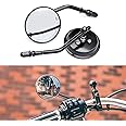 WTZMOTO Motorcycle Mirrors Black - Round Side View Mirror for Harley, Dual Sport Mirrors Compatible with Harley Davidson sportster, road king, Street Glide, Heritage, Roadster, Dyna, Low Rider
