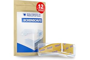 ‎ADLERSFELD Adlersfeld® 17118 Eckenschutz Baby / 12 Stück, Transparent, Tesa Klebefolie (Kantenschutz Kinder Selbstklebend Tischkantenschutz Ecken- & Kantenschutz Eckschutz Tisch) Für alle Materialien und Möbel