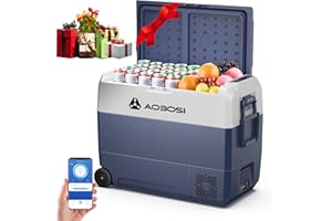 AAOBOSI Frigo Portatile 60 L, Frigo Per Auto, Frigorifero da Viaggio con APP, -20 ℃ a 20 ℃, 12/24 V DC e 100/240 V AC,Per Auto, Camion, Camper, Barca e Presa Di Corrente, Zona Singola