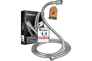 BLUMBACH® Brauseschlauch 1,6m Kunststoff, MADE IN GERMANY mit Verdrehschutz, Duschschlauch Kunststoffschlauch extrem flexibel + knickfest, Standard 1/2" Anschluss, Trinkwasser geprüfter Schlauch