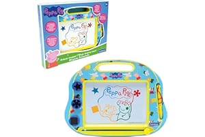 Lexibook, Peppa Pig, Lavagna Magica Multicolore, 3 timbri magnetici e Pennino Inclusi, Gioco Artistico e Creativo per disegnare a Colori, Blu/Giallo, CRPP550