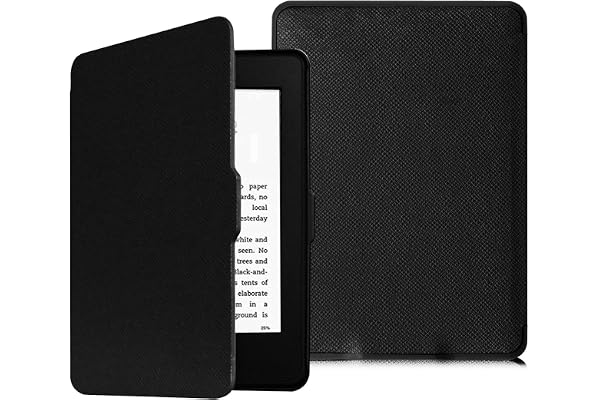 FINTIE Étui pour 6" Kindle Paperwhite 2012-2017 (Modèle: EY21, DP75SDI), Coque Fine Légère avec Réveil/Veille Auto (n'est Pas Compatible avec Paperwhite 6" 10e/11e Génération), Noir