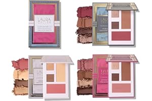 Laura Geller Beauty Glam On the Go Eyeshadow & Blush Palettes - Each Set Includes Three Palettes - Ready for Gifting - Easy to Use Makeup for Mature Skin