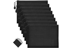 FLYING POTTERY 8 Stück Geldtasche, Geldtaschen Banktasche mit Reißverschluss, 24 x 18 cm Geldmappe Schwarz, wasserdichte Oxford Geld Tasche Dokumententasche A5 für Haushalt, Business, Schule