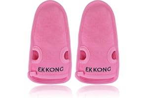 EKKONG 2 Pièces Exfoliant En Bambou Naturel, Enlève les Cellules Mortes de la Peau et Exfolie, Nettoie les Pores en Profondeur, Gommage pour Hammam, Sauna, Douche, Massage (rose)