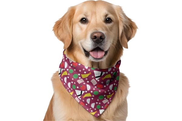 W Brings Cherry Blossom Dog Bandana/Scarf This Stunning Gorgeous Design Dog Bandana Scarf is Perfect Styling Accessory for Dogs Large, Medium & Small. One Size Fits All.