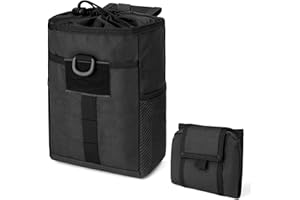 Flintronic Taktyczna torba zewnętrzna Molle, torba narzędziowa ze sznurkiem na czasopisma, kompaktowa torba taktyczna na akcesoria z nylonu 600D, wodoodporna torba, taktyczna, outdoorowa, czarna