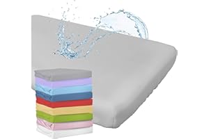 WhizProducts Spannbettlaken mit integriertem Matratzenschoner 60 x 120 cm (Silbergrau) für Babybett