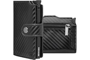 BEWMER Porte Carte de Crédit 2 Blindé | Portefeuille Slim pour Homme et Femme avec Protection RFID Anti-clonage | Porte Carte et Billets avec Porte-Monnaie