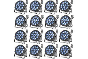 Erreyht 16PCS RGBW Par LED Ricaricabile Batteria, 12 LED Illuminazione Palco 24W Luci da Palco con Telecomando e Funzione Timer per Feste DJ Bar Banda Concerto Club Christmas