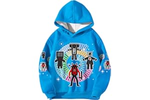 Brigcalki Skibidi Toilet Hoodie Boys Zipper Hoodie Pullover Casual Coats Jacket Long Sleeve Pyjamas for Boys 5-12 Years