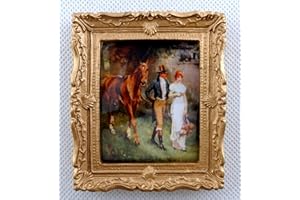 Melody Jane Dolls House Edwardian Romance Picture Painting Gold Frame Miniature Accessory