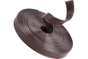 GORGECRAFT 5M Strisce di Pelle A Doppia Faccia Larghezza 15MM Borsa A Tracolla Cinturino In Pelle Rotolo Cordino In Pelle Liscia Marrone Cocco Cordoncino Piatto per Artigianato Fai Da Te Abbigliamento