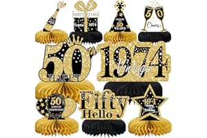 Voxisroma Deko 50. Geburtstag Männer,9 STK Schwarze Goldene Bienenwabe Mittelstück Tischdeko Geburtstag,50 Geburtstag Deko,50 Geburtstag Party Deko Für Frauen Und Mann,Geschenke Für Männer Geburtstag