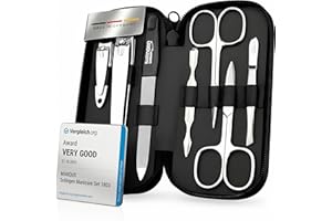 marQus zestaw do manicure i pedicure 7-częściowy – Solingen Germany – wysokiej jakości zestaw pielęgnacyjny z cążkami, obcinaczem i pęsetą – idealny prezent