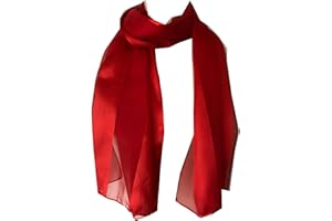 PAMPER YOURSELF NOW Plain coloured Chiffon and Satin Striped Scarf Thin Pretty Scarf, 150 cm x30cm lovely Gift/present.