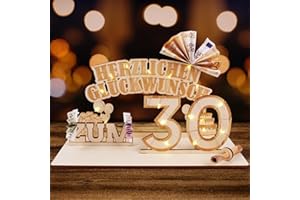 ARTREE Geldgeschenke Geburtstag Holz 30 Geburtstagszahlen Holz Schild Gästebuch Geburtstag Jubiläum 30 Geburtstag Dekoration als Personalisierbares Geschenk, Geschenke zum 30 Geburtstag Mann Frau
