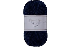 Utopia Crafts Velvet Lux Chenille Super Soft Chunky Yarn for Knitting and Crochet, 100g - 110m (Midnight Blue)