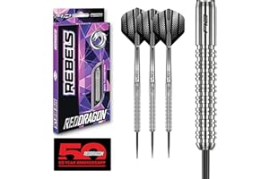 RED DRAGON Rebels Darts Set 21g, 23g, 24, 25g oder 26g Tungsten Steel Tip Darts Set mit Flights und Schäfte