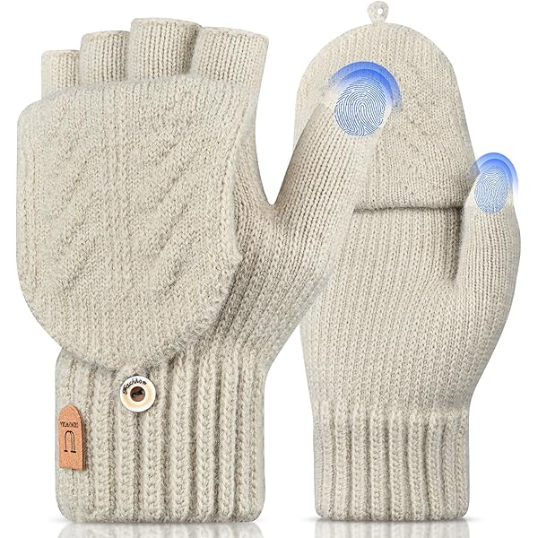 één Maat Voor Dames Heren Buiten Sport Winter Touchscreen Handschoenen - Warme Gebreide Winddichte Handschoenen Voor Vrouwen & Mannen - Blauw Gebreide Warme Handschoenen