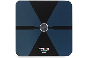 MYZONE MZ-20 Bluetooth Home Digital Bathroom Scales (Black) - High Precision Body Fat and Muscle Mass Measurement