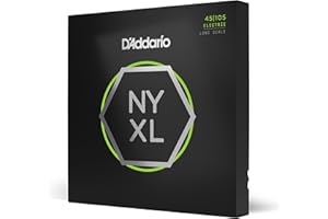 Cuerdas D'Addario para Guitarra Bajo, NYXL Niqueladas, NYXL45105, Calibre Superior Regular Ligero/Inferior Medio 45-105, Escala Larga, Juego de 4 Cuerdas, Paquete de 1