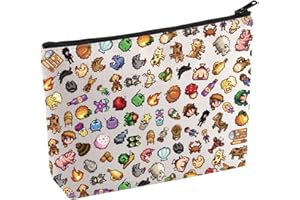 BAUNA Stardew - Bolsa de cosméticos inspirada en el juego, juego de simulación de agricultura, bolsa de maquillaje, maceta Junimo, regalo para amantes de los videojuegos, Game Thing, No