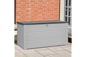 SUNTIME Grey 680L PP Outdoor Storage Box Container With Single Gas Lift