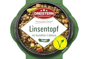 ‎DREISTERN DREISTERN Lentil Stew 400 g, with Potatoes and Vegetables, Vegan Ready Meal in Microwave Bowl, Long Shelf Life Thanks to Natural Preservation, Homemaker Quality