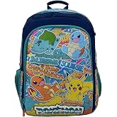 CyP Brands Pok&eacute;mon Backpack &ndash; Adaptable Backpack &ndash; Pikachu, Charmander, Squirtle, Bulbasaur, Multicoloured, Official Product