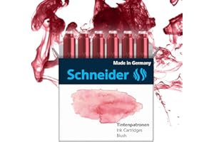 Schneider Pastelowe wkłady atramentowe (standardowe wkłady do pióra) Blush, 6 sztuk