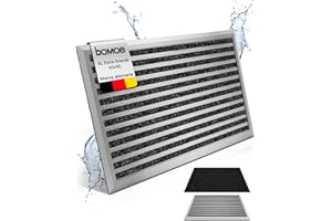 bomoe XL Felpudo de Aluminio 60x90 cm Extra Grande - Antideslizante antióxido Resistente a la Intemperie Felpudo Entrada Ancha - Exterior & Interior Plata - AluGant