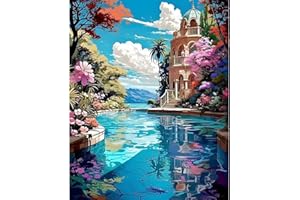 CLENDO Malen Nach Zahlen Erwachsene Landschaft,Bastelset Erwachsene Gemälde,Kreativ Set für Erwachsene,DIY Handgemalt Ölgemälde Kit für Anfänger und Erwachsene für Geschenke 30X40cm