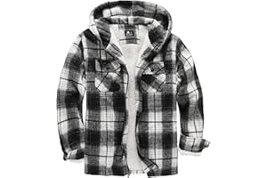 SwissWell Męska kurtka koszulowa, pogrubiona w kratkę, z zamkiem błyskawicznym, flanelowa, pluszowa podszewka, na czas wolny, z podszewką, koszula drwala, męska koszula zimowa, polarowa bluza z