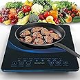 MOTIM Portable Induction Cooktop 2200W Induction Burner for Cooking with 8 Programs, Sensor Touch Countertop Burner with Pre-Set Timer and Count-down(Black)