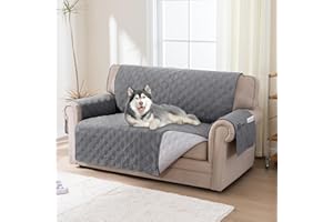 BellaHills Copridivano Grande 2 Posti Con Braccioli,100% Impermeabile Copri Divano Antigraffio Gatto, Copripoltrona Antimacchia Lavabile Antiscivolo Con Tasche Laterali, Seduta 140cm, Grigio