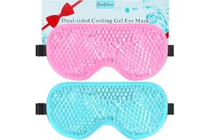 ‎BEEVINES BeeVines Gel-Augenmaske, 2 Pack kühlende Eis-Schlafmasken für geschwollene Augen Gesicht für Männer & Frauen, kalte & warme Schlafkompresse für Post-Chirurgie, Schwellungen, Allergien, Sinus & Migräne