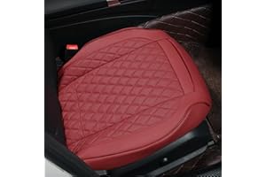 POKSRI Guero Genuino Piel de Vaca Funda Asiento Coche,Protector Funda Asiento Coche Delantero,cojin Auto,Funda Coche Asiento Cubierta Forro Universales 90% de vehículos(Vino,1p)