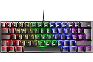 Mars Gaming MK60 Nero, Tastiera Gaming Meccanica FRGB, Antighosting, Switch Meccanico Rosso, Lingua Italiano