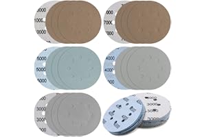 20 szt. 8 otworów 125 mm tarcz szlifierskie 3000/4000/5000/7000/10000 ziarnistość JatilEr tarcze na mokro i na sucho papier ścierny z rzepem, polerskie, ścierne do drewna, metalu i farby