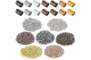 ASYKNM 1500PCS Perline a Crimpare a Tubo di Ottone per la Creazione di Fai da Te Collane, Bracciali, Gioielli Che Fanno 1.5mm/2.0mm/2.5mm