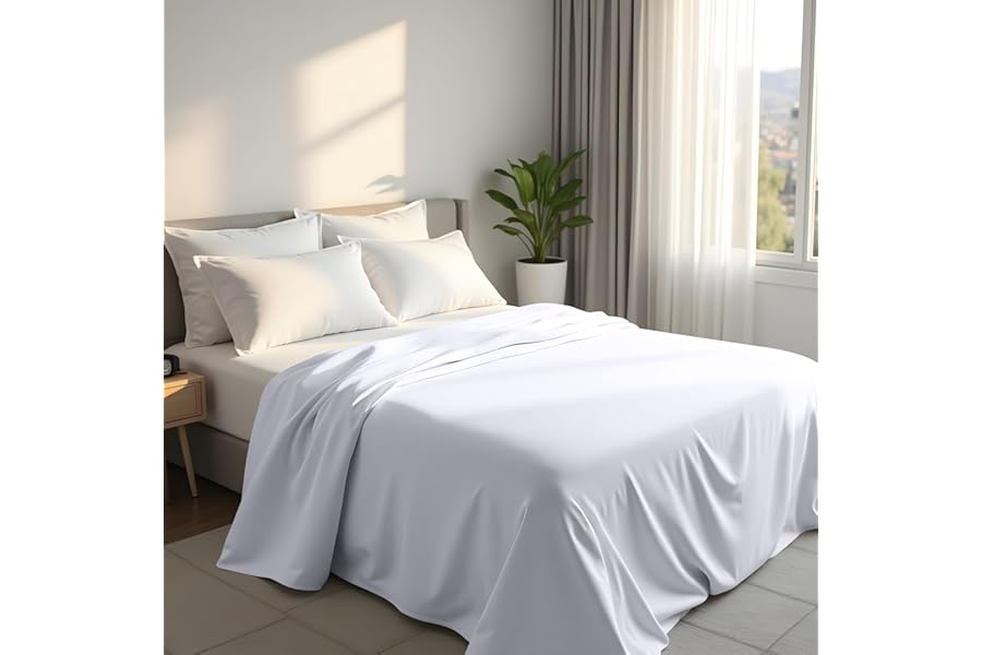 Utopia Bedding - Flat Sheet Double - Easy Care Soft Brushed Polyester - Microfiber Fabric - Wrinkle, Shrinkage, and Fade Resistant - White